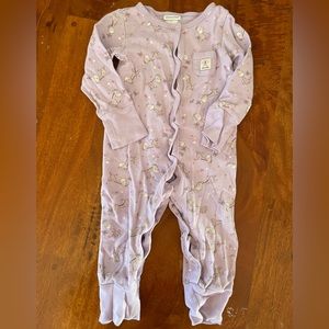 Purple button up footless PJs